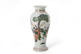 A FAMILLE VERTE PORCELAIN BALUSTER VASE