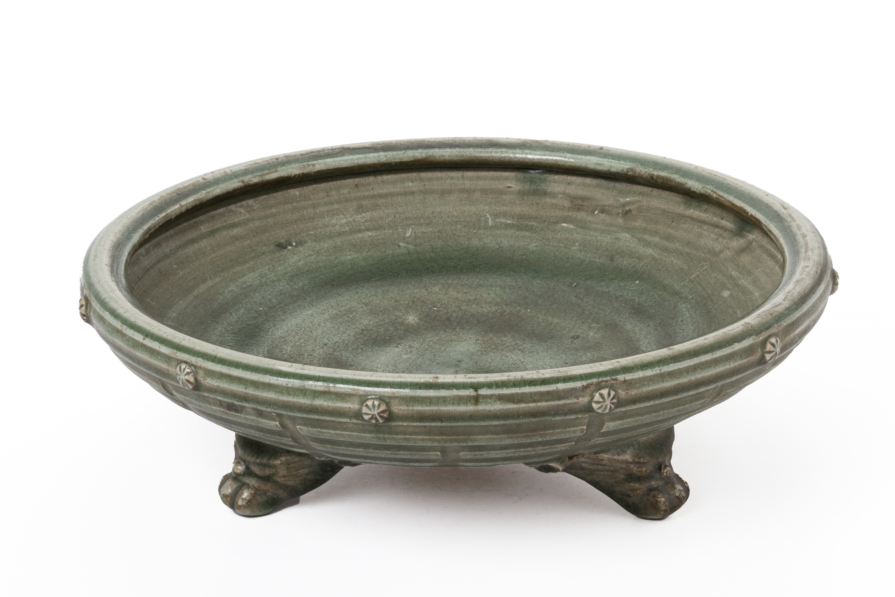 A LARGE CELADON EIGHT TRIGRAMS TRIPOD CENSER - Image 3 of 3