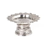 A SILVER PEDESTAL OFFERING DISH