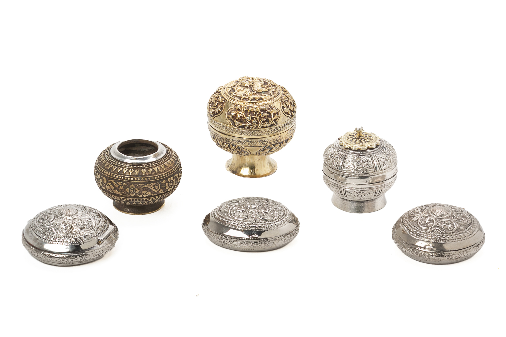 A COLLECTION OF SOUTHEAST ASIAN SILVER AND OTHER CONTAINERS