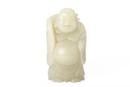 A CARVED JADE FIGURE OF BUDAI