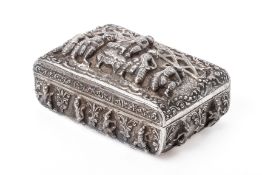 A BURMESE SILVER TABLE BOX