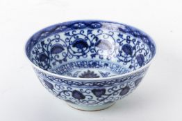 A BLUE AND WHITE LOTUS BOWL