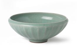 A PETAL MOULDED CELADON BOWL