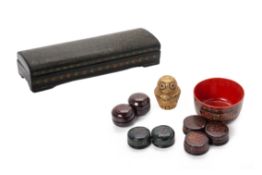 A COLLECTION OF BURMESE BLACK LACQUER ITEMS
