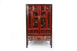 A GILT AND LACQUER CABINET