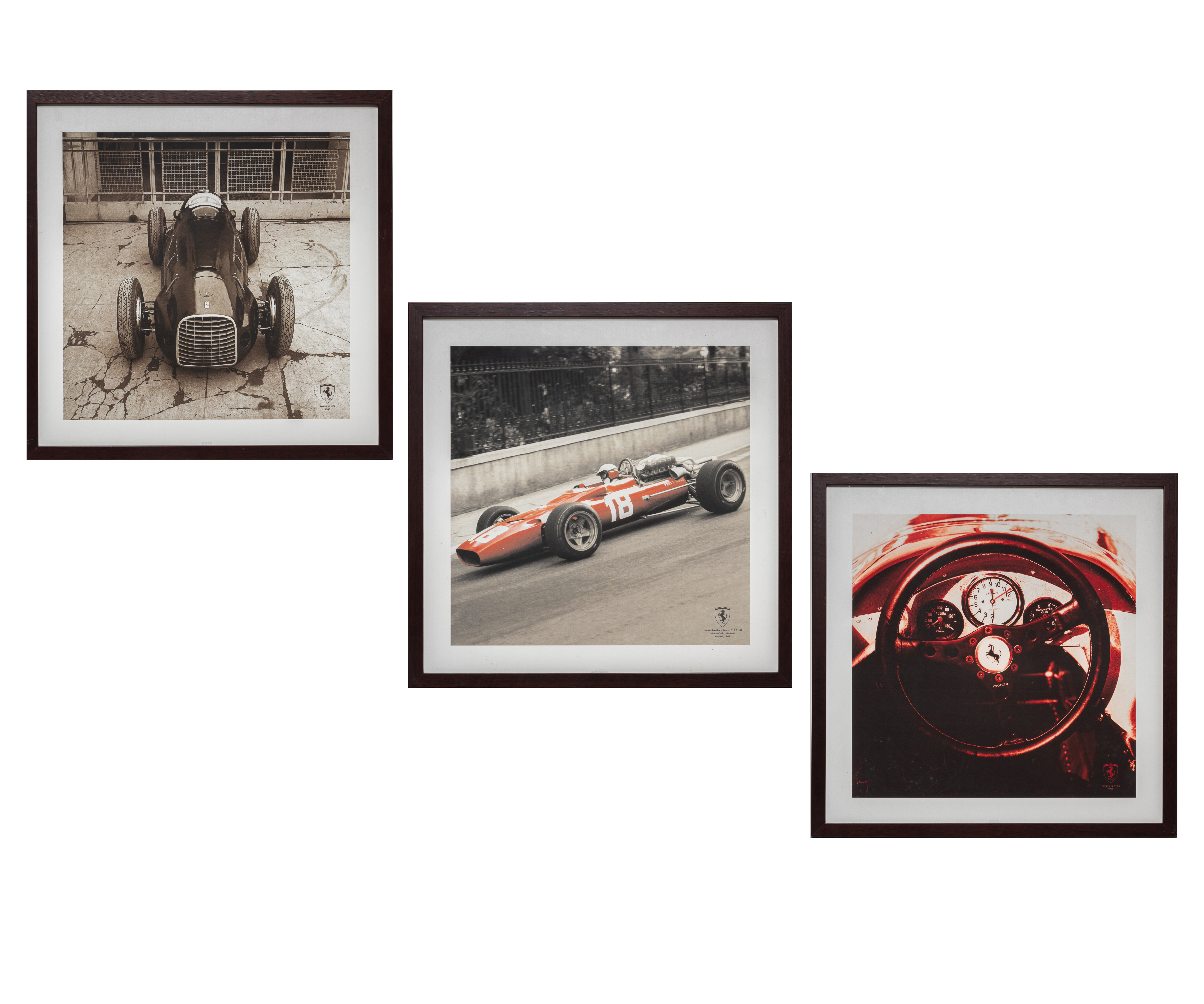 A SET OF THREE FERRARI PRINTS