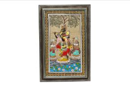 A FRAMED PATTACHITRA PAINTING