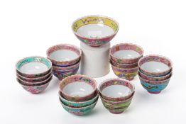A LARGE COLLECTION OF PERANAKAN STYLE PORCELAIN TEABOWLS