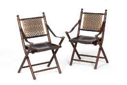 A PAIR OF FOLDING CHAIRS