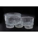 A SET OF GLASS BOWLS BY IITTALA