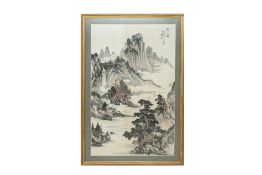 A CHINESE LANDSCAPE SCROLL IN THE MANNER OF WANG YUANQI