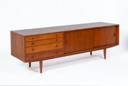 A RETRO TEAK CONSOLE TABLE BY LORGAN