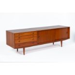 A RETRO TEAK CONSOLE TABLE BY LORGAN