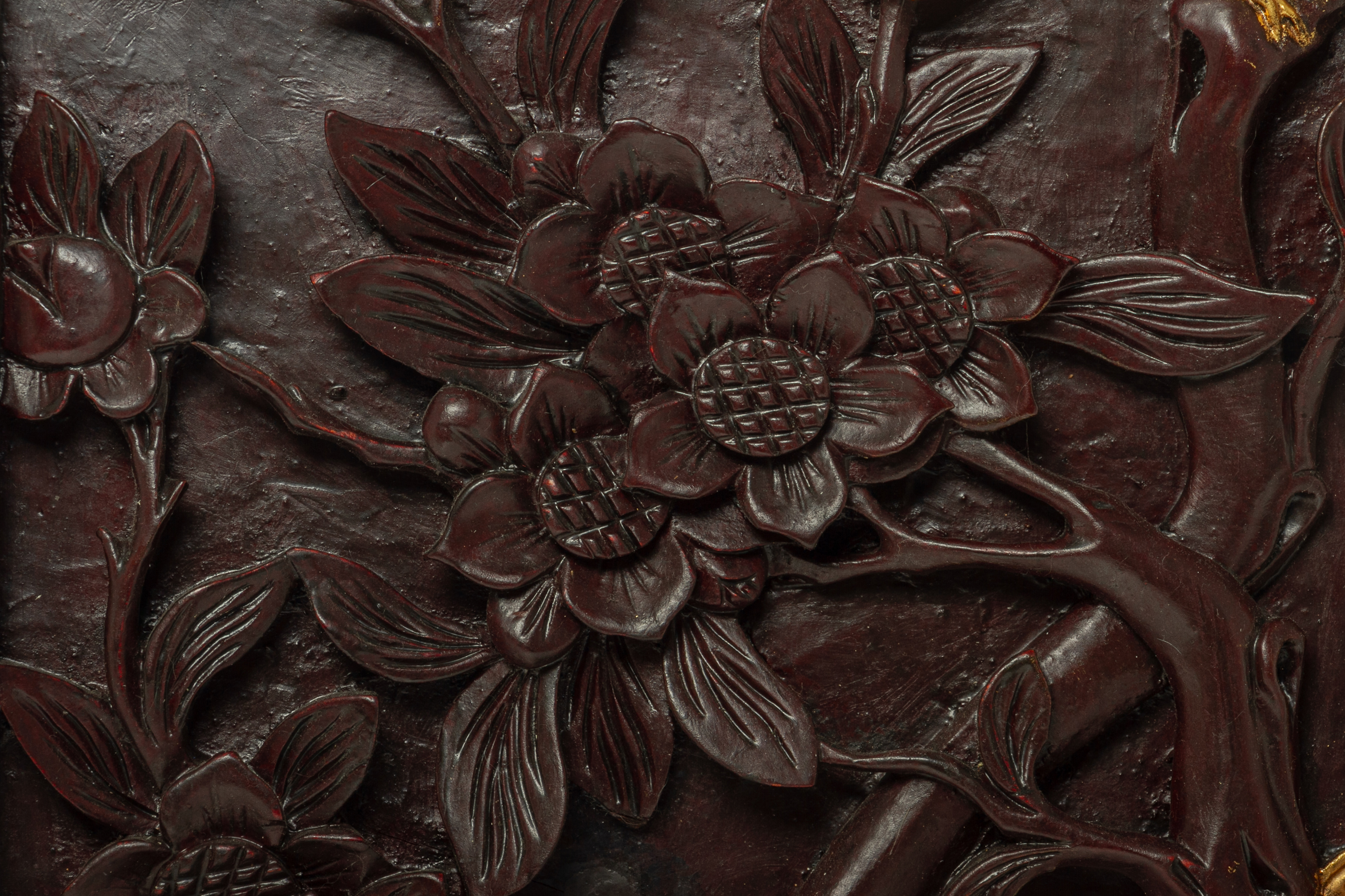 A PAIR OF CHINESE CARVED WOOD PANELS - Image 3 of 6