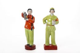 TWO CHINESE CULTURAL REVOLUTION PORCELAIN FIGURES