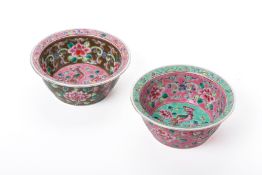 TWO PERANAKAN STYLE PORCELAIN BOWLS