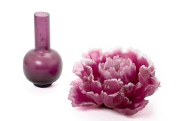 A LIULIGONGFANG CRYSTAL PEONY AND VASE