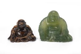 TWO CHINESE CARVINGS OF BUDDHA