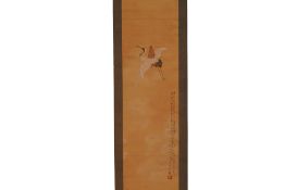 A CHINESE HANGING SCROLL OF FIGURE RIDING A CRANE