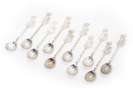 A COLLECTION OF INDONESIAN WHITE METAL SPOONS