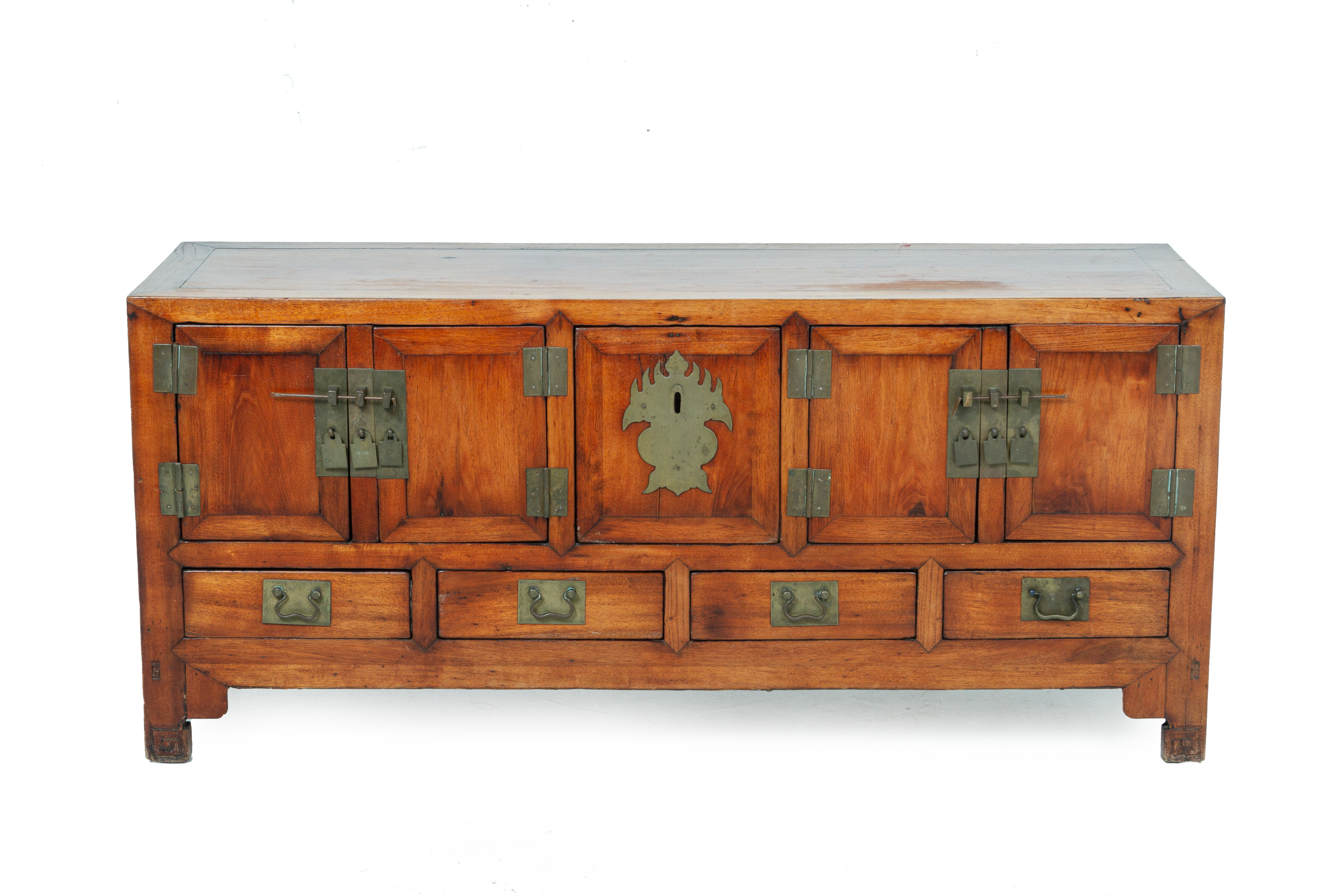 A CHINESE BRASS BOUND LOW SIDEBOARD - Image 2 of 4