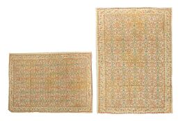 TWO FLAT WEAVE WOVEN RUGS