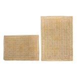 TWO FLAT WEAVE WOVEN RUGS