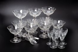 A LARGE PART SUITE OF CUT CRYSTAL GLASSES