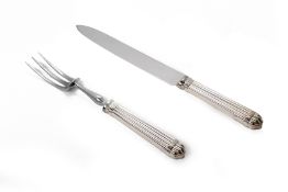 A CHRISTOFLE SILVER PLATED CARVING SET
