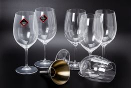 REIDEL WINE GLASSES & A ROYAL SELANGOR WINE FUNNEL