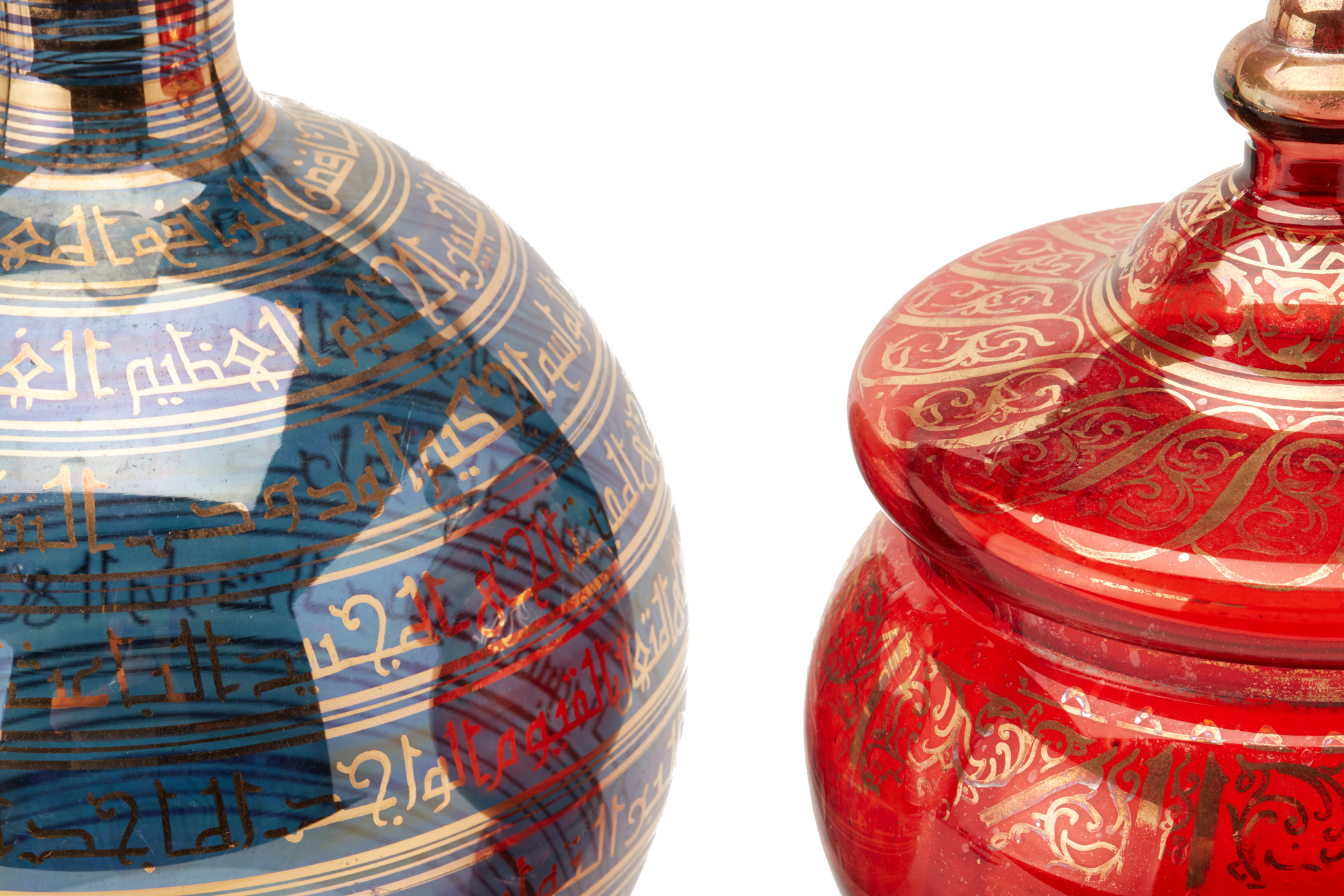 TWO LARGE ARABIC GLASS VESSELS - Image 2 of 2