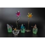 A COLLECTION OF SWAROVSKI BUTTERFLIES AND FLOWERS