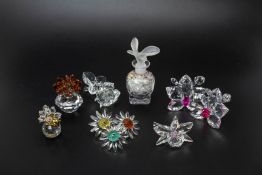 A COLLECTION OF SWAROVSKI FLOWERS