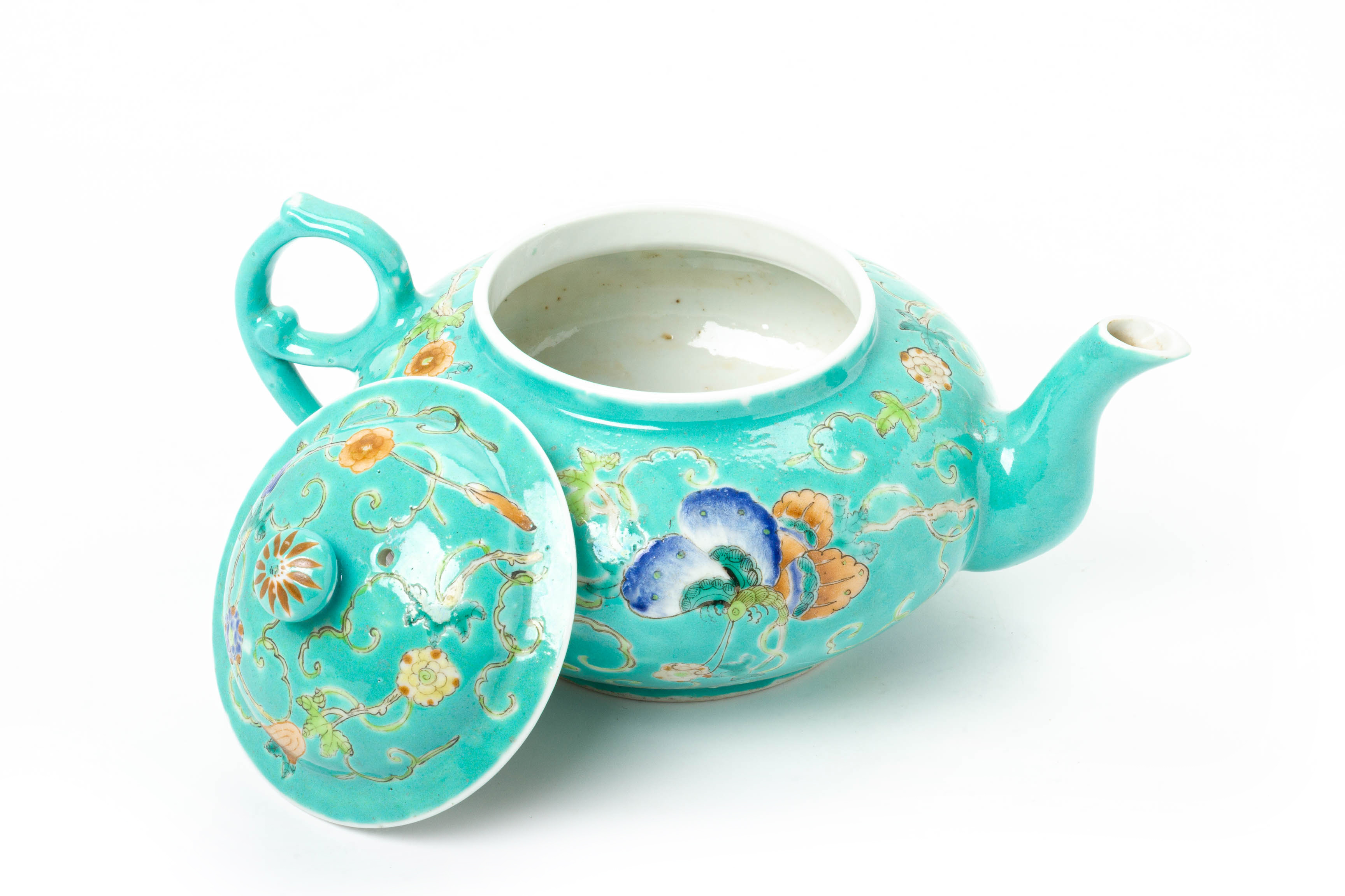 A CHINESE TURQUOISE GROUND PART TEA SERVICE - Image 2 of 3