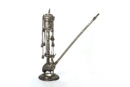 AN INDIAN SILVER HOOKAH