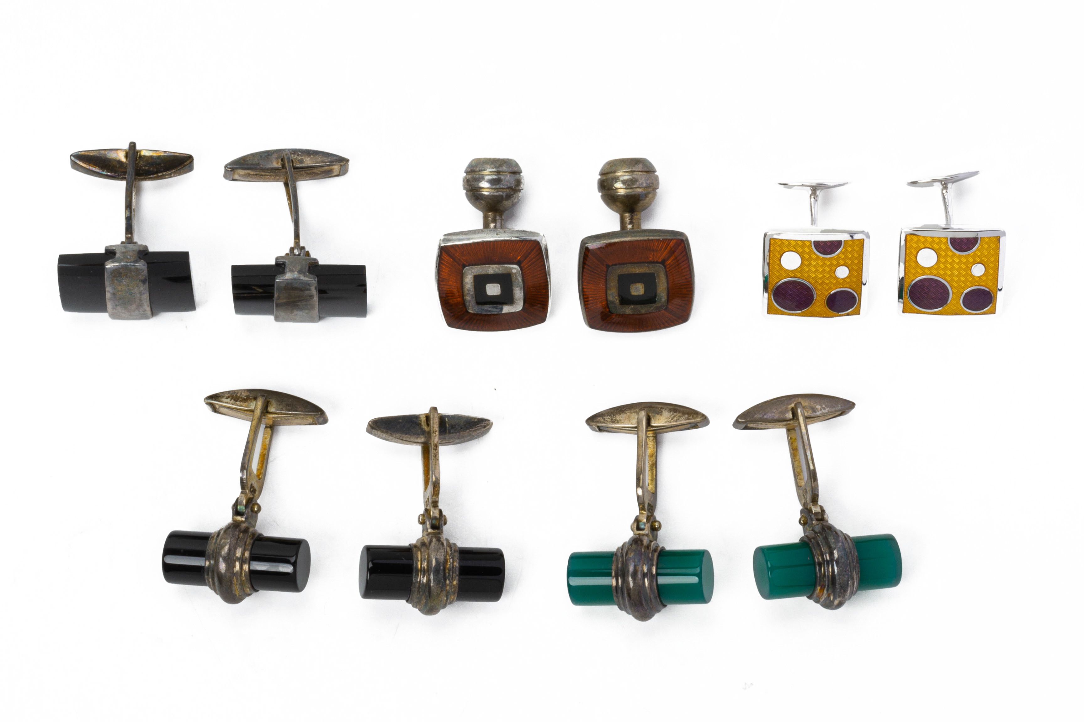 FIVE PAIRS OF SILVER CUFFLINKS - Image 2 of 2