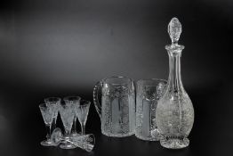 A PART SUITE OF BOHEMIA CRYSTAL TABLE GLASS