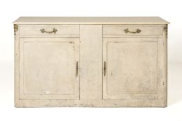 A WHITE PAINTED SIDE CABINET