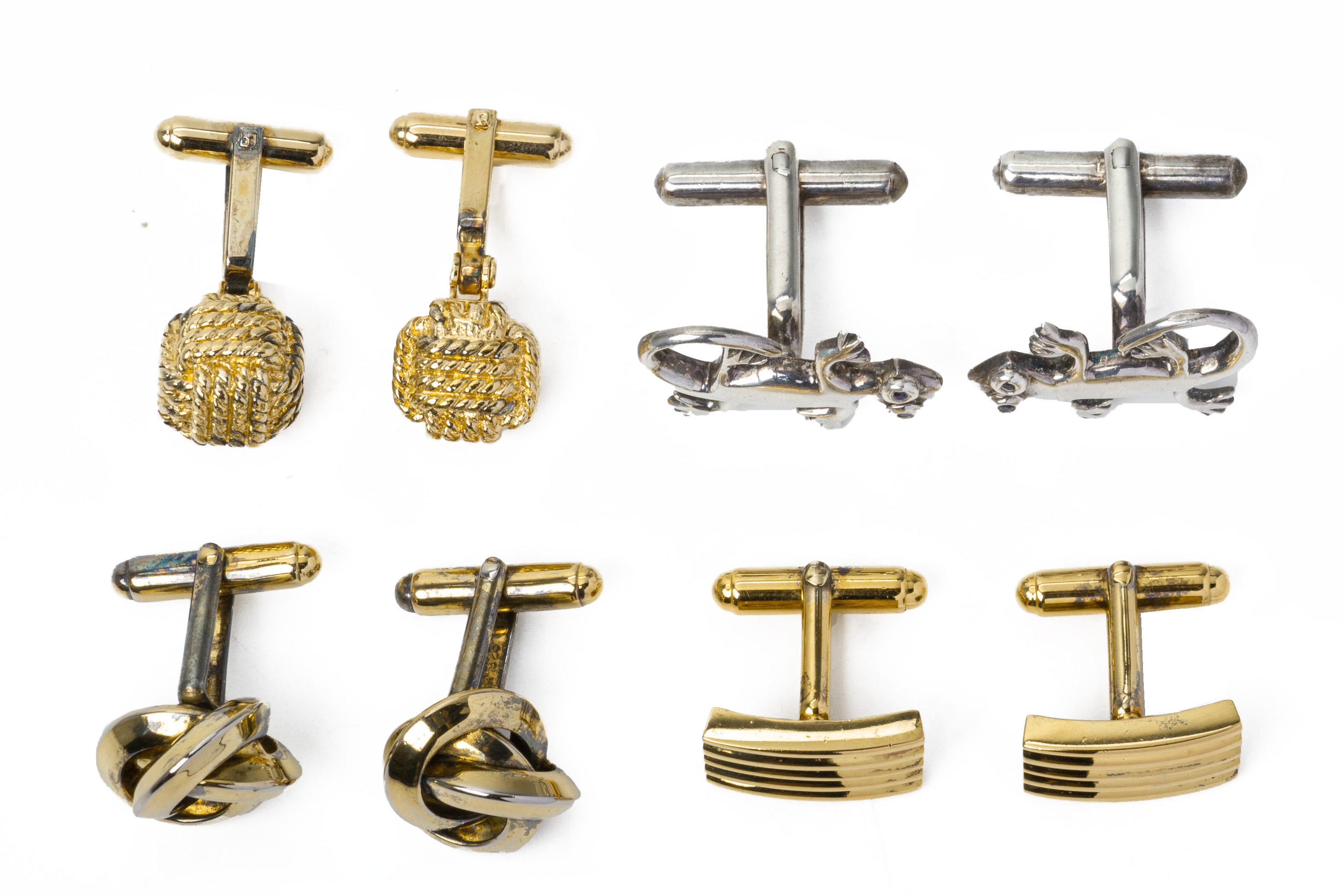 FOUR PAIRS OF SILVER AND SILVER GILT CUFFLINKS - Image 2 of 2