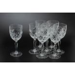 A SET OF SIXTEEN ROYAL ALBERT CRYSTAL WINE GLASSES