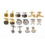 EIGHT PAIRS OF NOVELTY CUFFLINKS