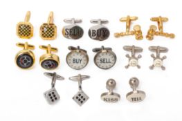 EIGHT PAIRS OF NOVELTY CUFFLINKS