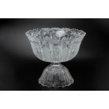 A LARGE BOHEMIA CRYSTAL GLASS FOOTED PUNCH BOWL