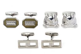 THREE PAIRS OF DUNHILL CUFFLINKS