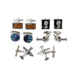 FIVE PAIRS OF UK RELATED NOVELTY CUFFLINKLS