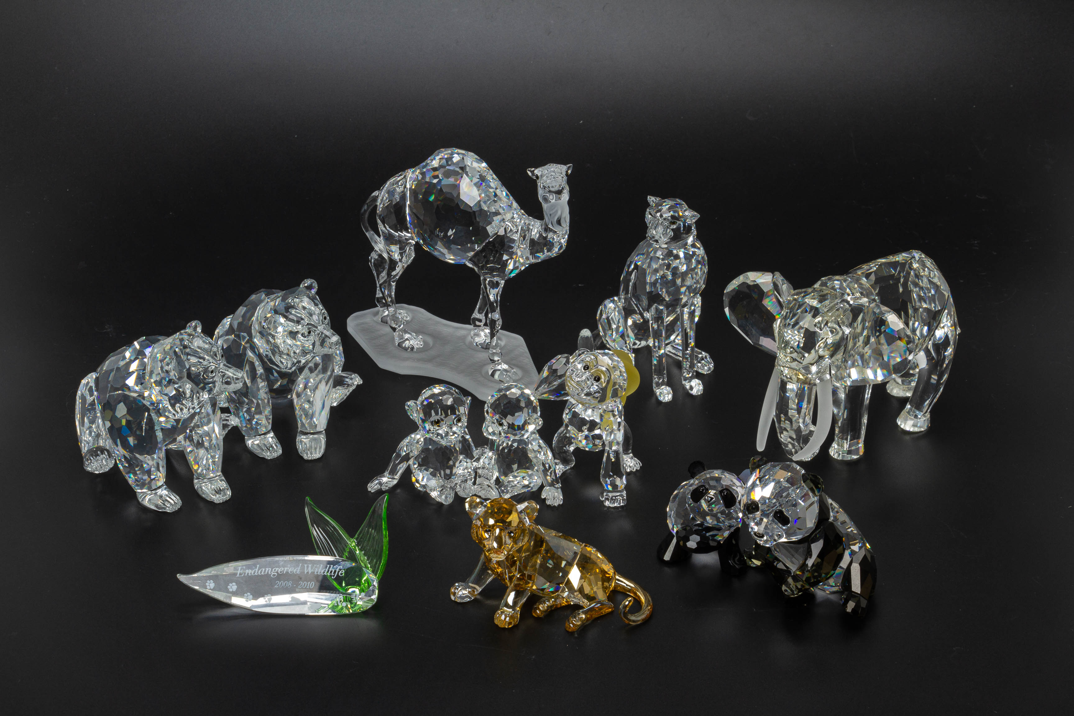 A COLLECTION OF SWAROVSKI ENDANGERED WILDLIFE SERIES FIGURES