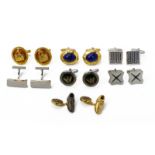 SEVEN PAIRS OF ASSORTED DESIGNER CUFFLINKS