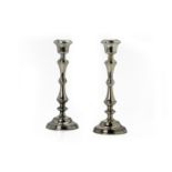A PAIR OF ENGLISH SILVER CANDLESTICKS