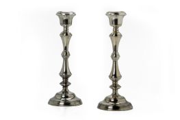 A PAIR OF ENGLISH SILVER CANDLESTICKS